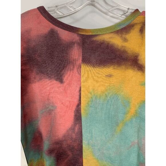 Yahada Women's Tie Dye Bell Sleeve Ruffle Hem Top Size Small - Picture 10 of 10